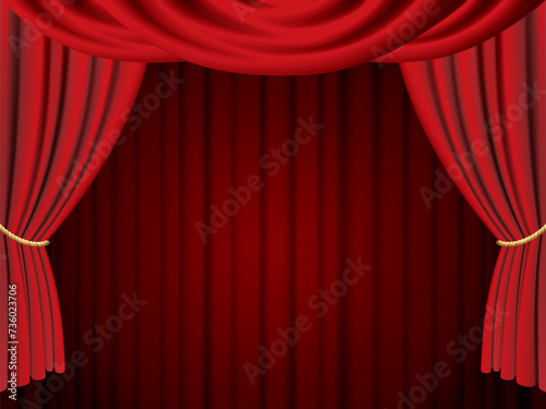赤い舞台幕の背景