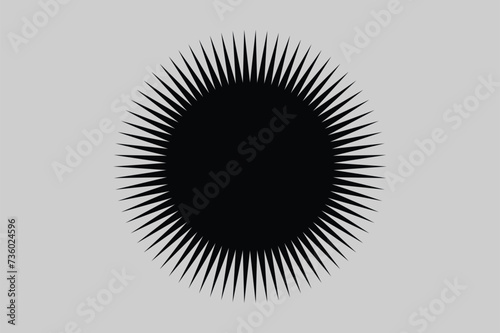 circle with needle rays outside it. zizzag circle shape