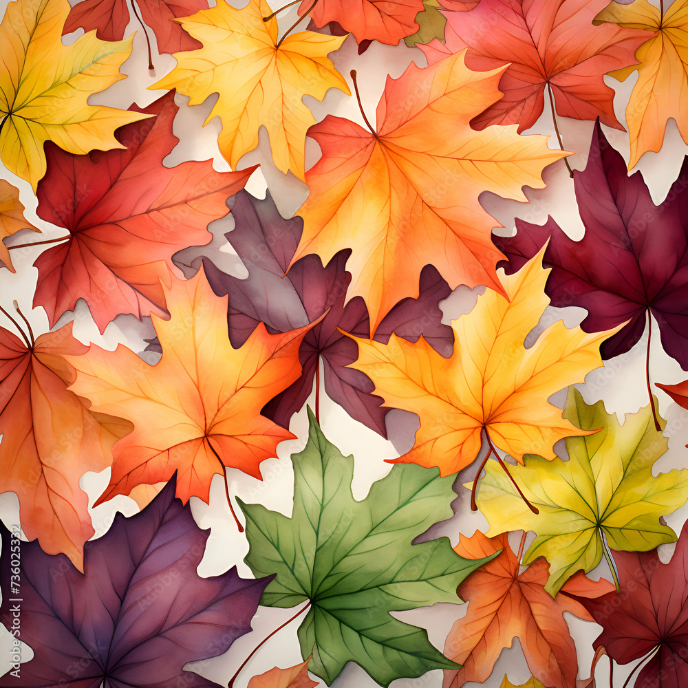 Autumn background with colorful maple leaves. illustration. Autumn background with colorful maple leaves. illustration.