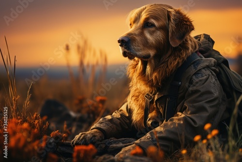 A shot of brown dog german shepherd Generative AI photo