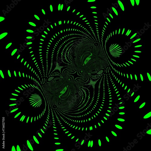 neon green cyclone style on black background