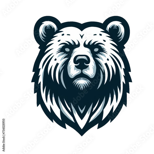 illustration of a bear logo isolated on transparent background