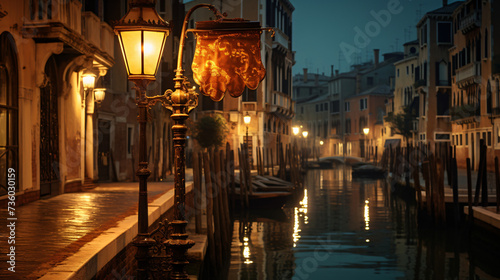 Venice  Italy - Lamp post in the City of Love.