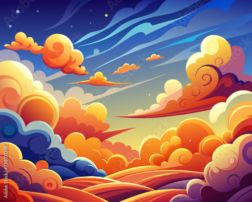 cloud cloudy sky beautiful amazing fantastic vector illustration firmament heavens