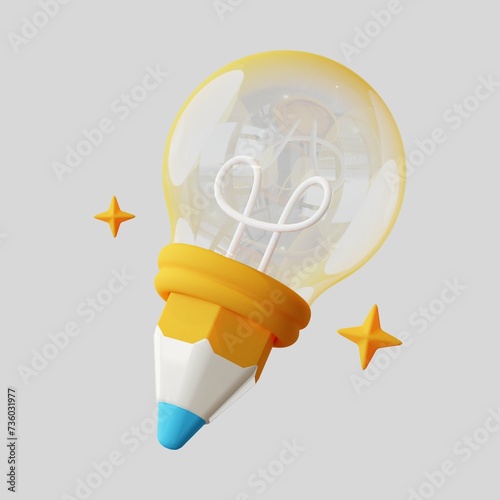 3D light Bulb. 3D light Bulb illustrations. 3d light illustration. 3D illustration of light Bulbs.  - 11
