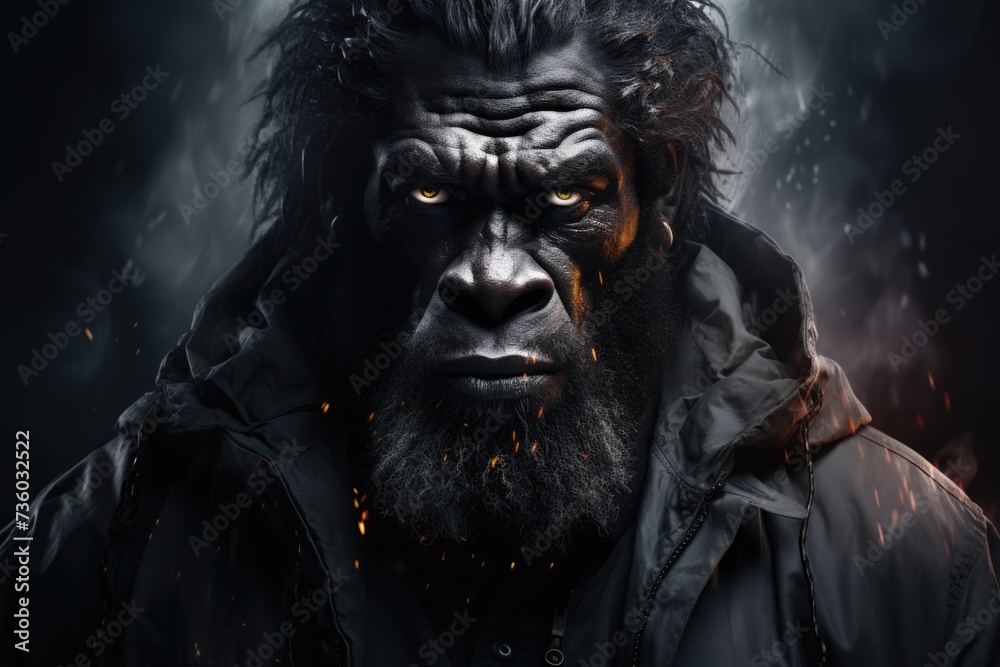 A aggressive man gorilla concept Generative AI - obrazy, fototapety, plakaty 