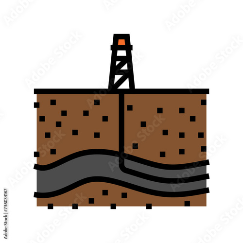 shale gas oil industry color icon vector. shale gas oil industry sign. isolated symbol illustration
