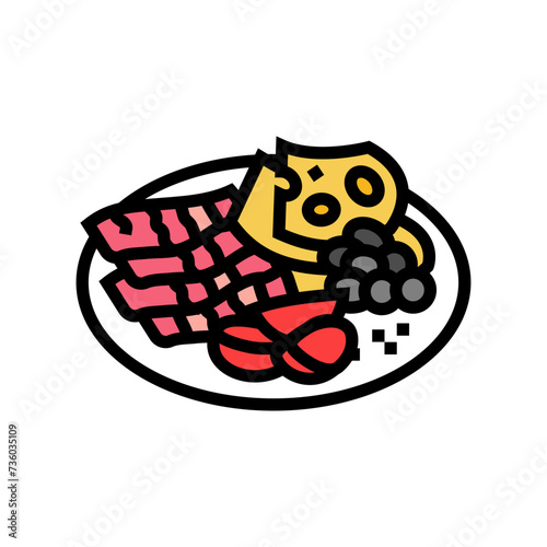 tapas selection spanish cuisine color icon vector. tapas selection spanish cuisine sign. isolated symbol illustration