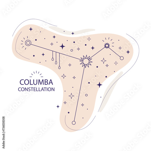 Star constellation Columba vector illustration