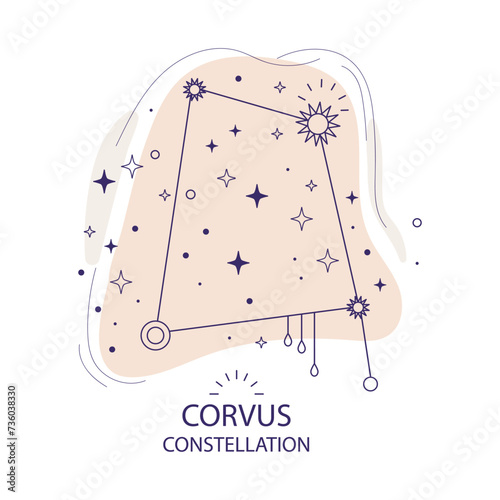 Star constellation Corvus vector illustration