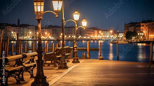 Venice, Italy - Lamp post in the city of love. © Creative