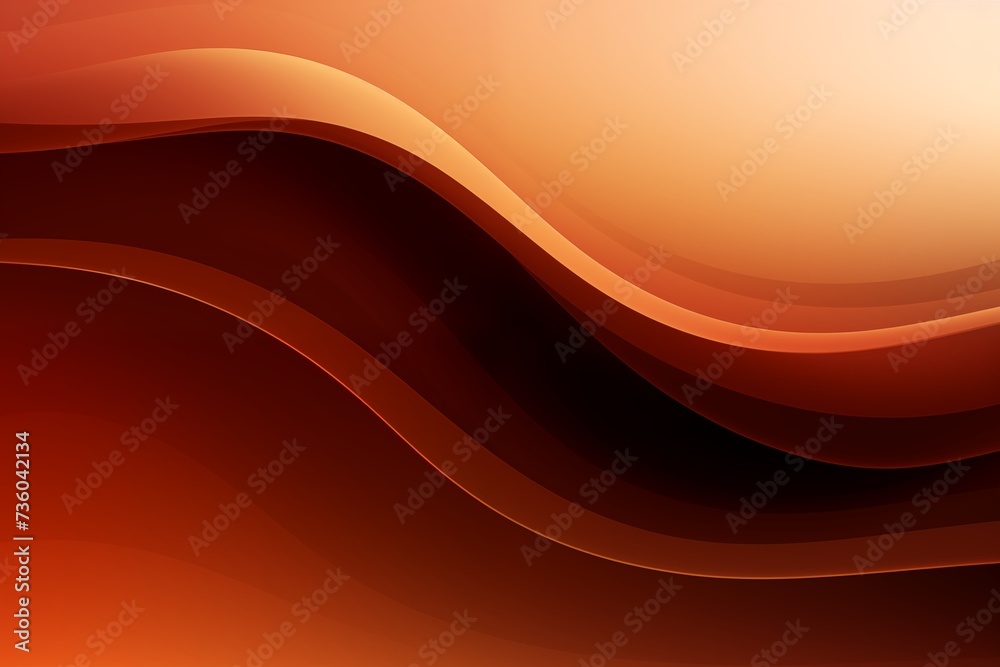 Obraz premium Brown wave gradient color background. Brown curve banner design. 