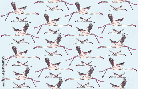 flamingo pattern seamless textile