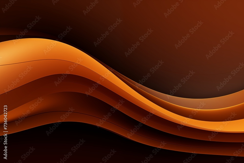 Obraz premium Brown wave gradient color background. Brown curve banner design. 