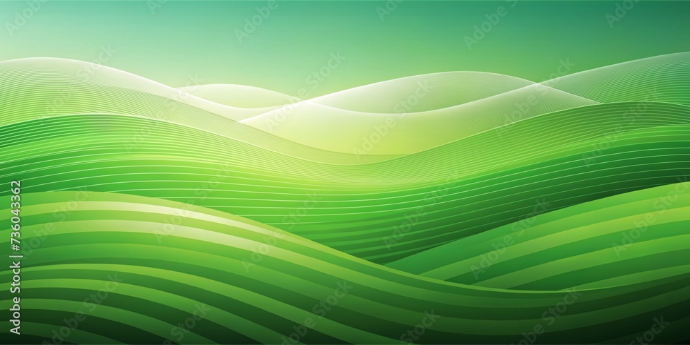 green Abstract Background with Waves only wit sky - obrazy, fototapety, plakaty 