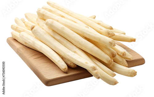 Pure White Asparagus Presentation on isolated white background