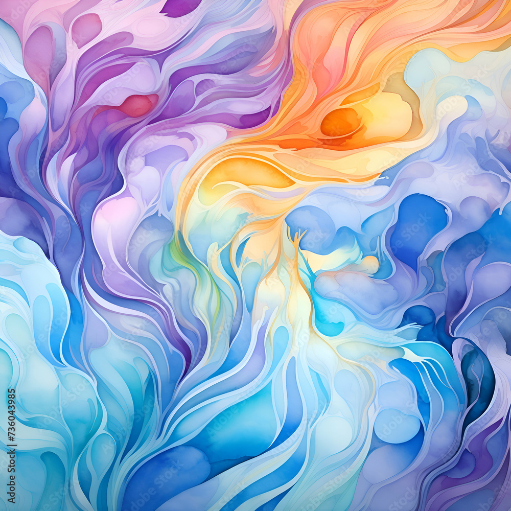 Abstract colorful watercolor background. Digital art painting.  illustration.