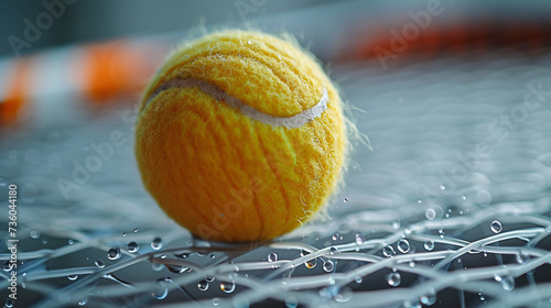 Tennis ball in play. photo