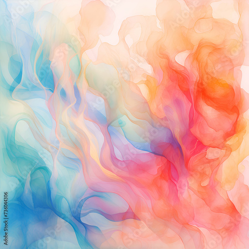 Watercolor abstract background. Acrylic colors in water. Digital art painting.