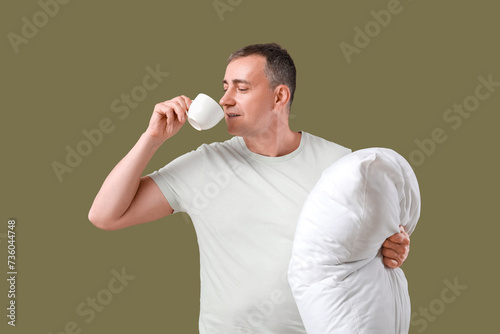 Mature man with soft pillow...