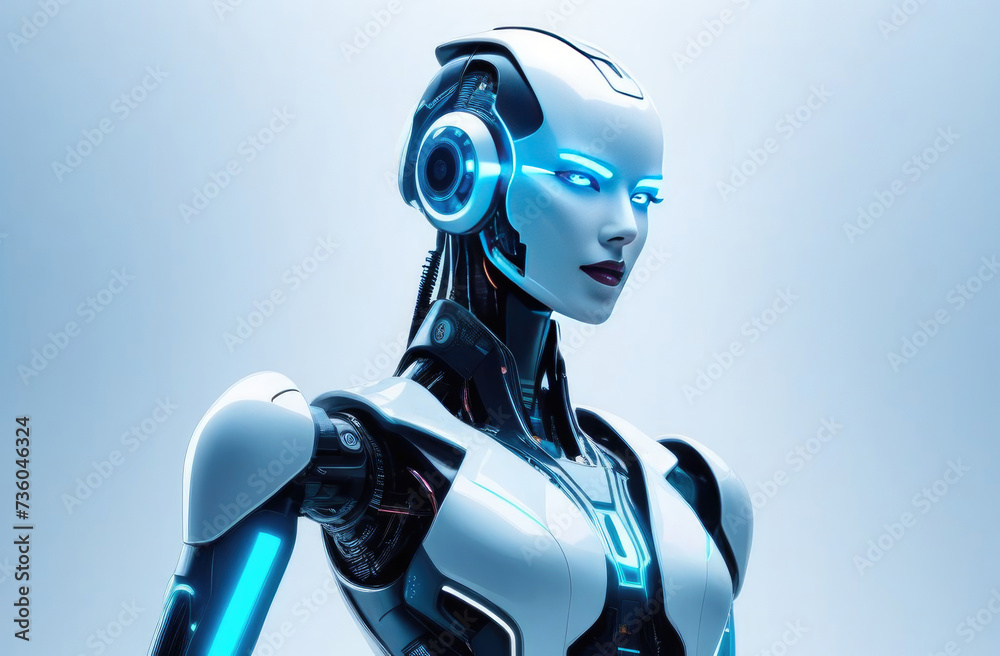 Cyborg woman, female robot,High-tech futuristic woman from the future. Cyborg woman, female robot,High-tech futuristic woman from the future.