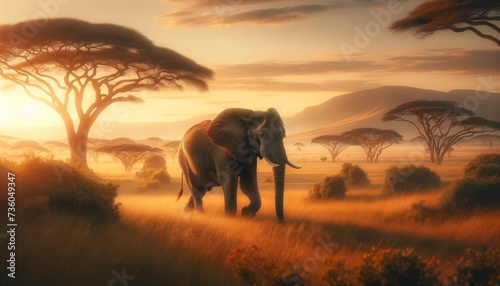 Elephant's Serene Savannah