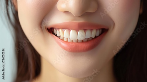 A radiant woman displaying a joyful smile with healthy teeth, showcasing beauty and dental care in a close-up view