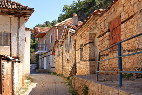 Fototapeta Naklejka Na Ścianę i Meble -  Old narrow streets in Lin near Pogradec at the lake Ohrid, Albania