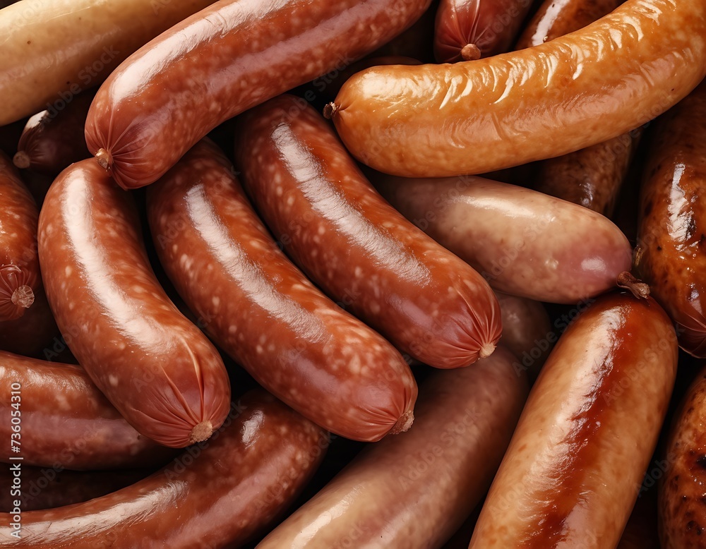 Delicious sausage on grill with herbs and spice Delicious sausage on grill with herbs and spice