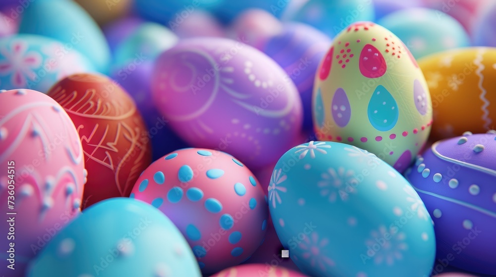 Obraz premium Group of Joyful Easter Eggs