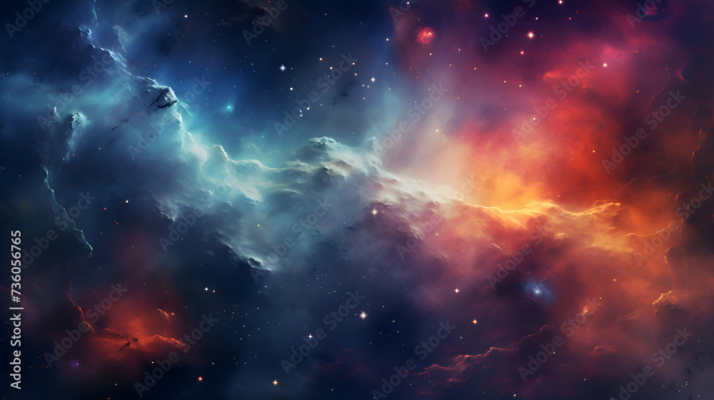 Abstract background with nebula. stars and galaxies. Elements of this image
