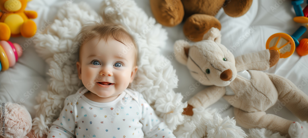 Blue-Eyed Baby Wonder with Cuddly Companions