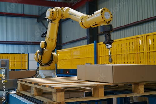 robotic arm with customizable end effector palletizing tools photo