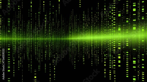 Background binary code is in lime green color.