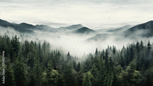 panorama of a coniferous forest © Ashley