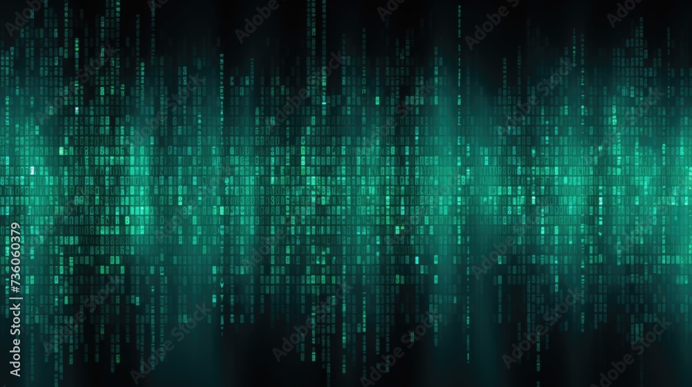 Background binary code is in sea green color. Background binary code is in sea green color.