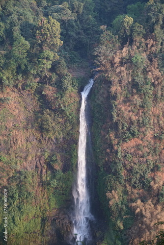 A beautiful waterfall in the midst of perfect nature in the forest.