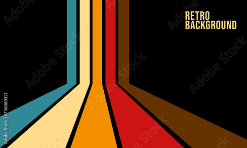 retro line in Vintage Color Backgrounds Set from 70s.