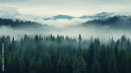 panorama of a coniferous forest © Ashley