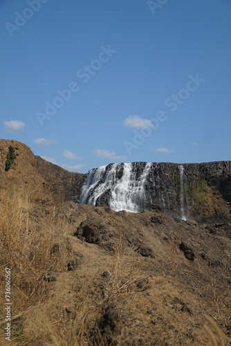 A beautiful waterfall in the midst of perfect nature in the forest.