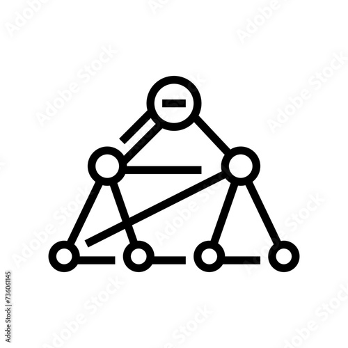 breadth first search bfs line icon vector. breadth first search bfs sign. isolated contour symbol black illustration