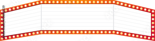 Cinema Electtric Bulbs Billboard. Retro Light Frame illustration