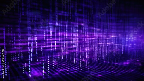 Background binary code is in violet color.