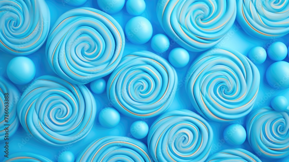 Background made of lollipops in Azure color. Background made of lollipops in Azure color.
