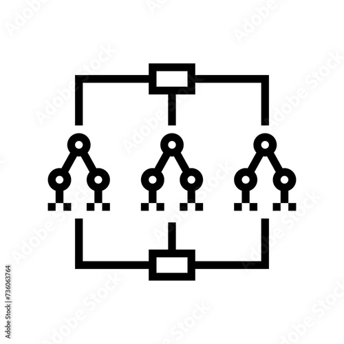 random forest algorithm line icon vector. random forest algorithm sign. isolated contour symbol black illustration