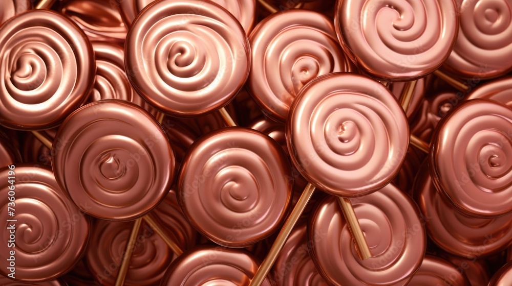 Background made of lollipops in Copper Rose color Background made of lollipops in Copper Rose color