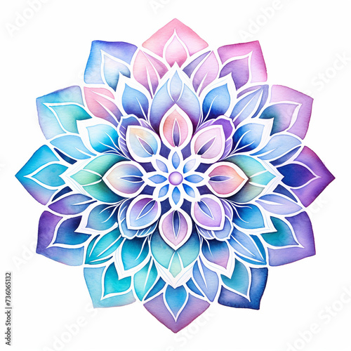 Mandala. Sticker in pastel colors on a white background