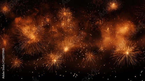 Background of fireworks in Bronze color.