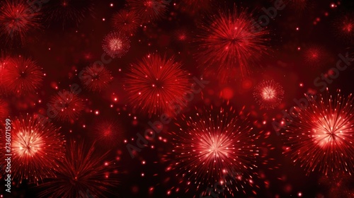 Background of fireworks in Crimson color.
