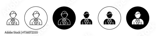 Manager Vector Illustration Set. Expert Account Advisor Sign in Suitable for Apps and Websites UI Design Style.